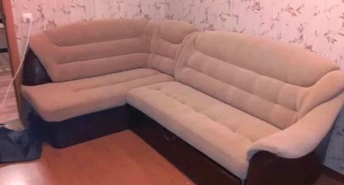 Перетяжка углового дивана. Народное Ополчение